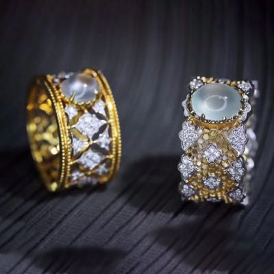 繁星闪烁·翡翠18K金戒指