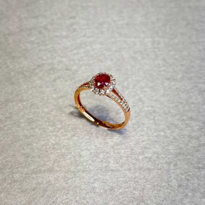 18K金红宝石戒指