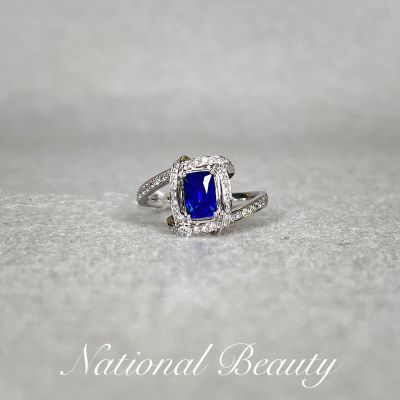 18K白蓝宝石戒指