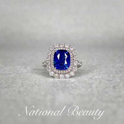 18K白蓝宝石戒指