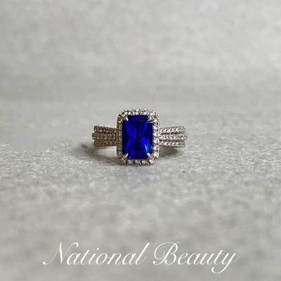 18K白蓝宝石戒指