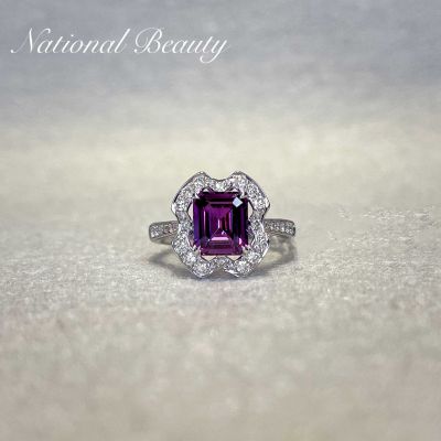 18K白紫蓝宝戒指