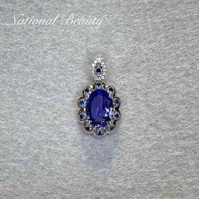 18K白坦桑石吊坠