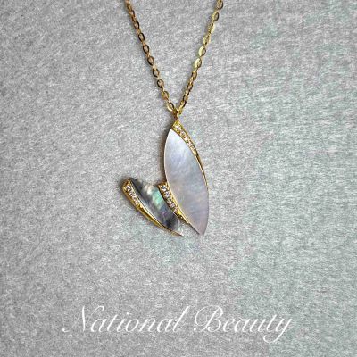 18K金贝壳钻石项链