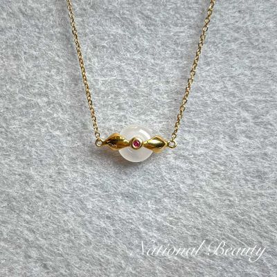 18K金和田玉项链