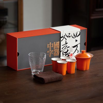 玉瓷茶具套装玻璃公道杯包银茶杯轻奢高档礼品功夫茶杯套