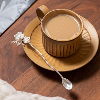 [预订款]朝花夕匙 999纯银咖啡勺搅拌勺长柄汤勺银茶具银勺