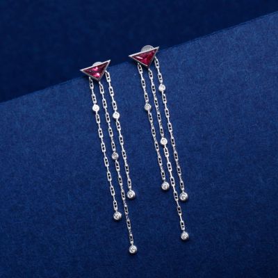 18K金碧玺钻石耳饰