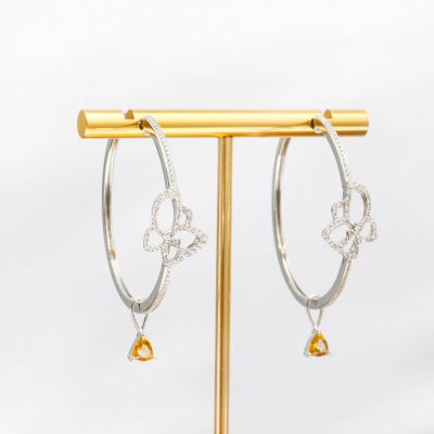 18K金水晶钻石耳饰