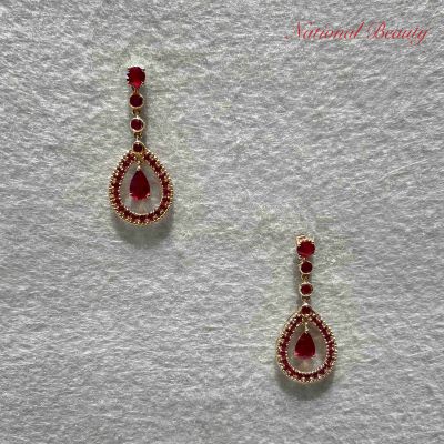 18K红红宝石耳饰