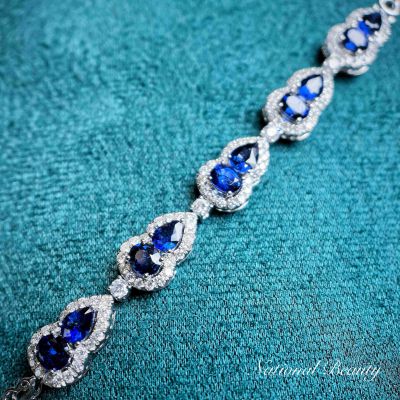 18K白蓝宝石手链