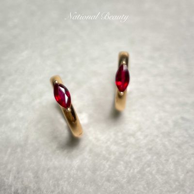 18K红红宝石耳饰