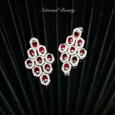 金750红宝石耳饰(鸽血红)