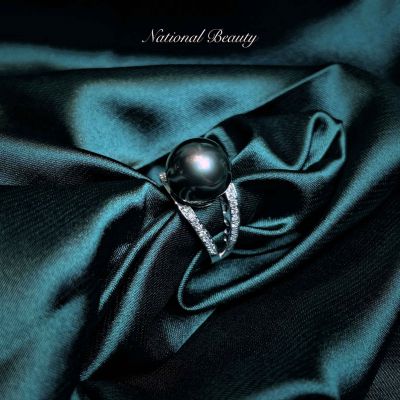 18K金钻石珍珠戒指