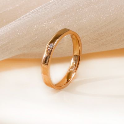 18K金钻石情侣对戒(男款)