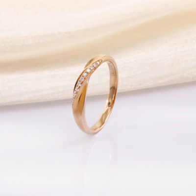 18K金钻石情侣对戒(女款)