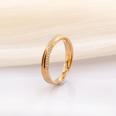 18K金钻石情侣对戒(女款)