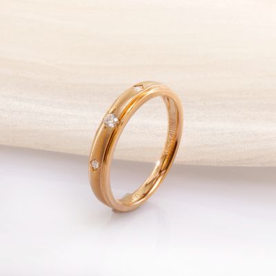 18K金钻石情侣对戒(女款)