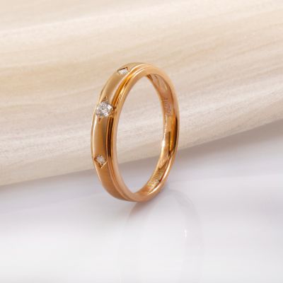 18K金钻石情侣对戒(男款)