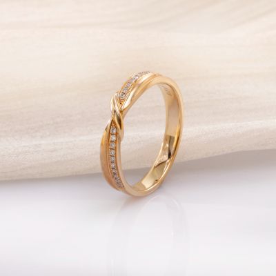 18K金钻石情侣对戒(女款)