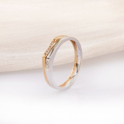 18K金钻石情侣对戒(女款)