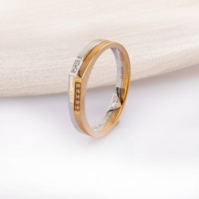 18K金钻石情侣对戒(男款)