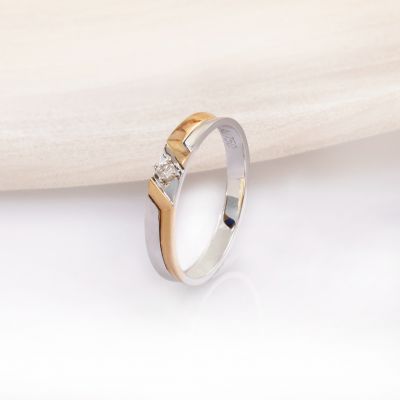 18K金钻石情侣对戒(女款)