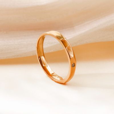 18K金钻石情侣对戒(女款)