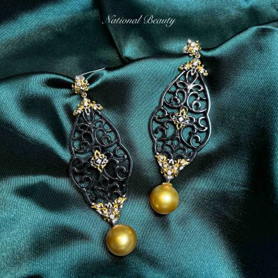 18K金翡翠珍珠耳饰