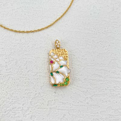18K金贝壳吊坠(谷雨)