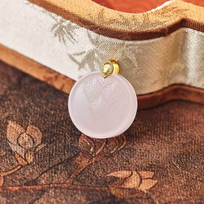 足金镶和田玉吊坠挂件