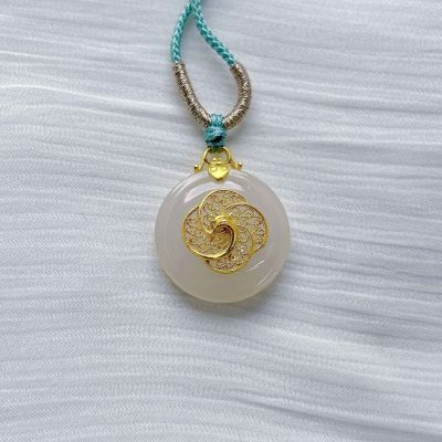 足金和田玉吊坠挂件