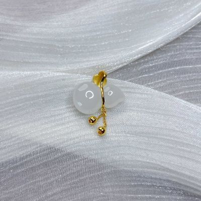足金和田玉葫芦吊坠