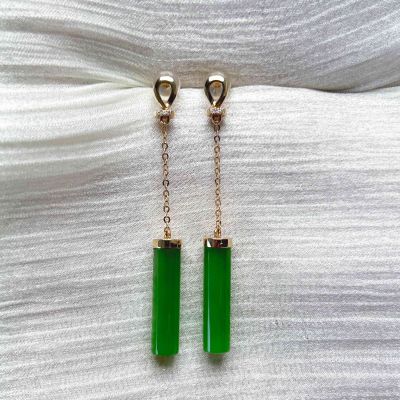 18k金和田玉宫廷风耳坠