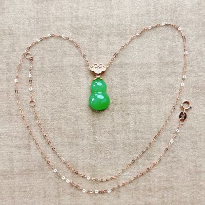 和田玉项链 18k金镶嵌