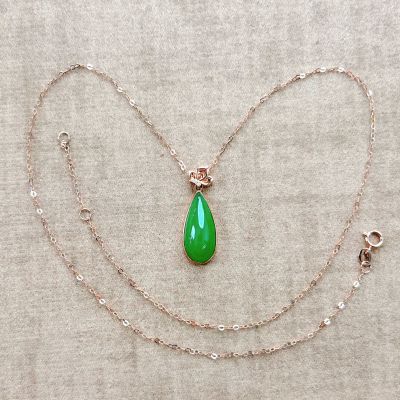 和田玉项链18k金镶嵌