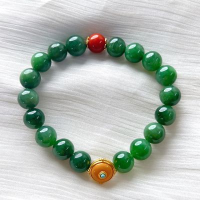 S925银和田玉手链