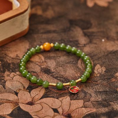 S925银和田玉手链