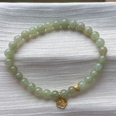 S925银和田玉青白玉手链