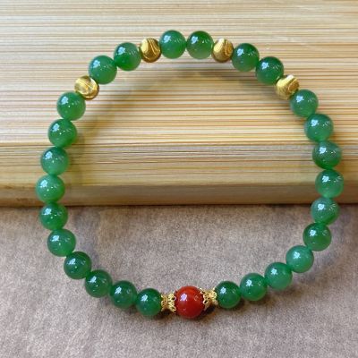 S925银和田玉碧玉手链