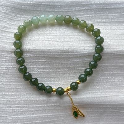 足金和田玉手链