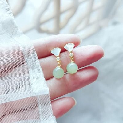 S925银和田玉耳饰