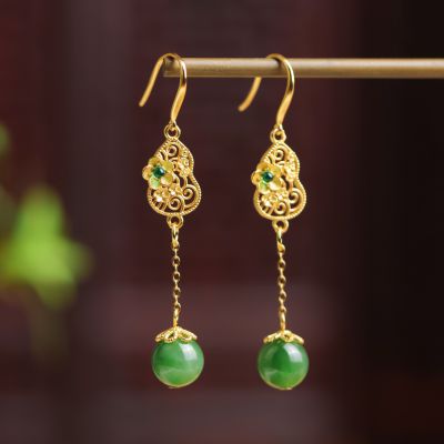 S925银和田玉 耳饰