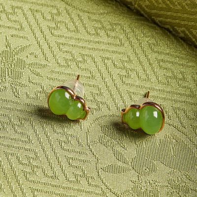 18K金和田玉耳饰