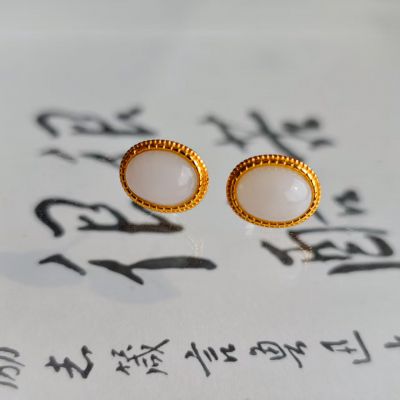 S925银和田玉 耳饰