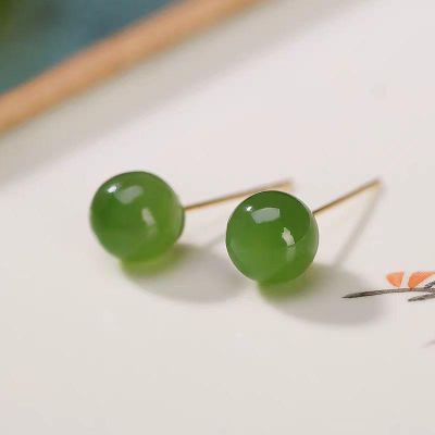 S925银和田玉 耳饰