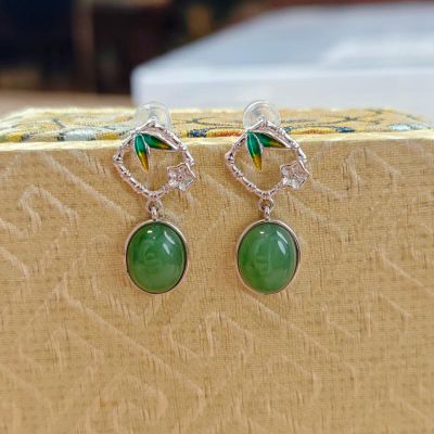 S925银和田玉 耳饰