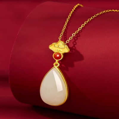 S925银和田玉项链