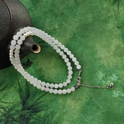 S925银珍珠和田玉 项链